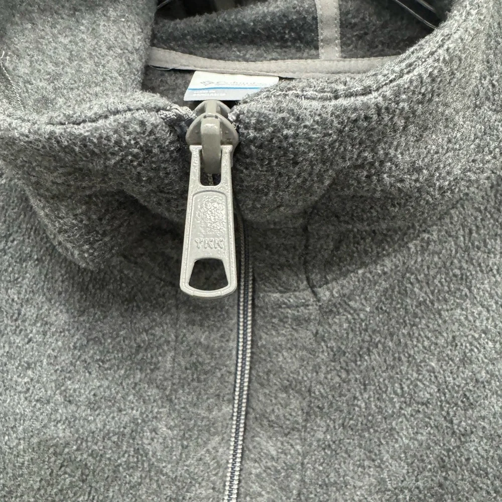 Columbia Gray Fleece‎ Full Zip Jacket with Hood and Zipper Pockets Size 1X